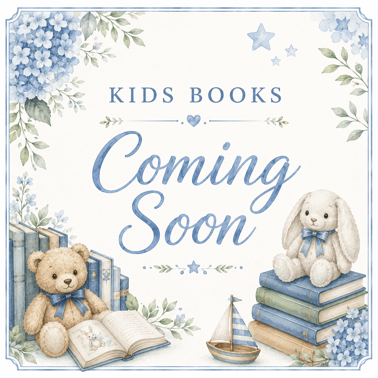 Books for Kids - White Farmhouse Flowers
