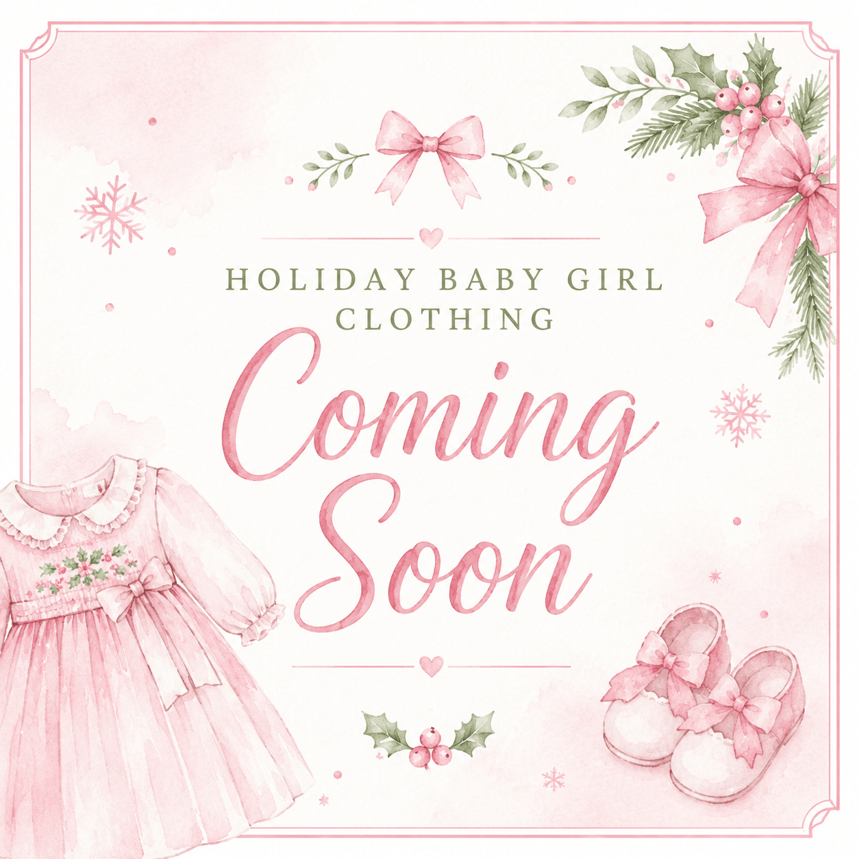 Holiday Baby Girl Clothing - White Farmhouse Flowers