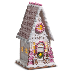 12" Pink Gingerbread House