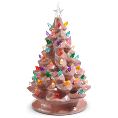 13.5" Lighted Pink Vintage Tree