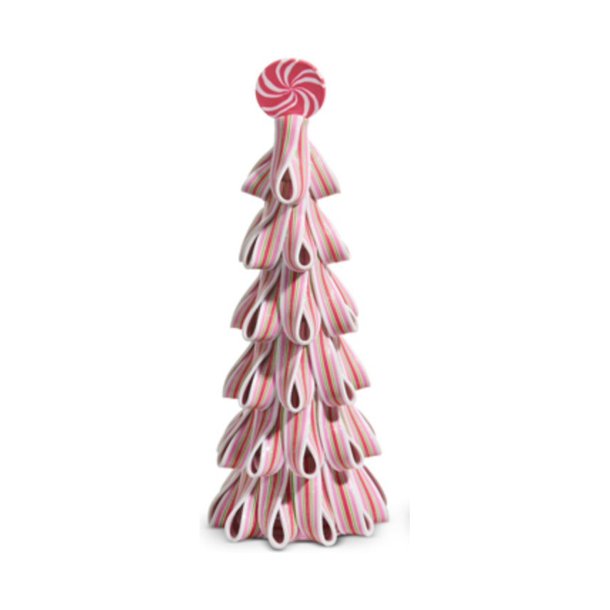 13" Pink Ribbon Candy Tree