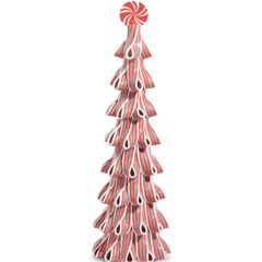 18" Red and White Ribbon Candy Tree