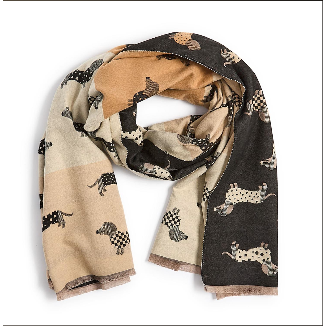 Scarf with dog pattern