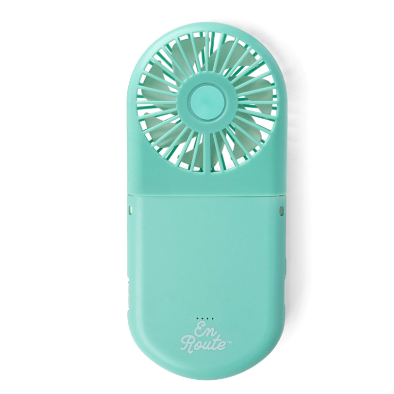 2 - in - 1 Powerbank Fan - White Farmhouse Flowers
