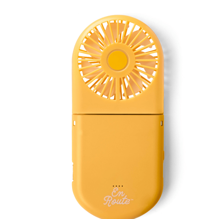 2 - in - 1 Powerbank Fan - White Farmhouse Flowers