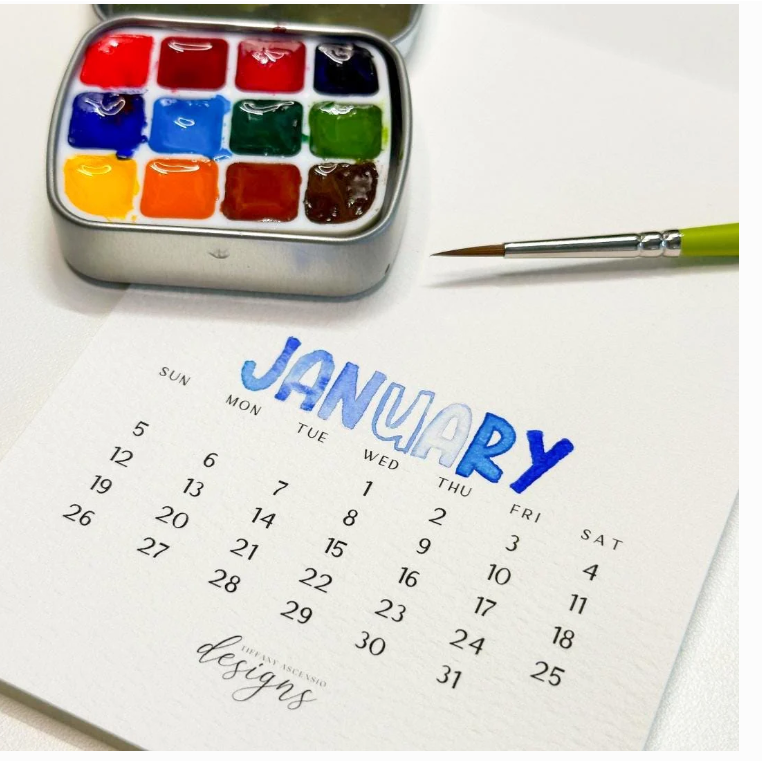 2026 Desk DIY Watercolor dot card + brush