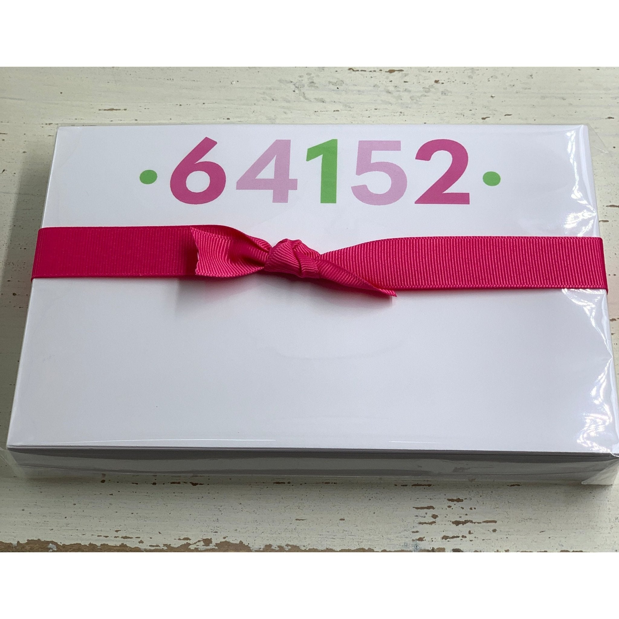 64152 Zip Code Big and Bold Notepad - White Farmhouse Flowers