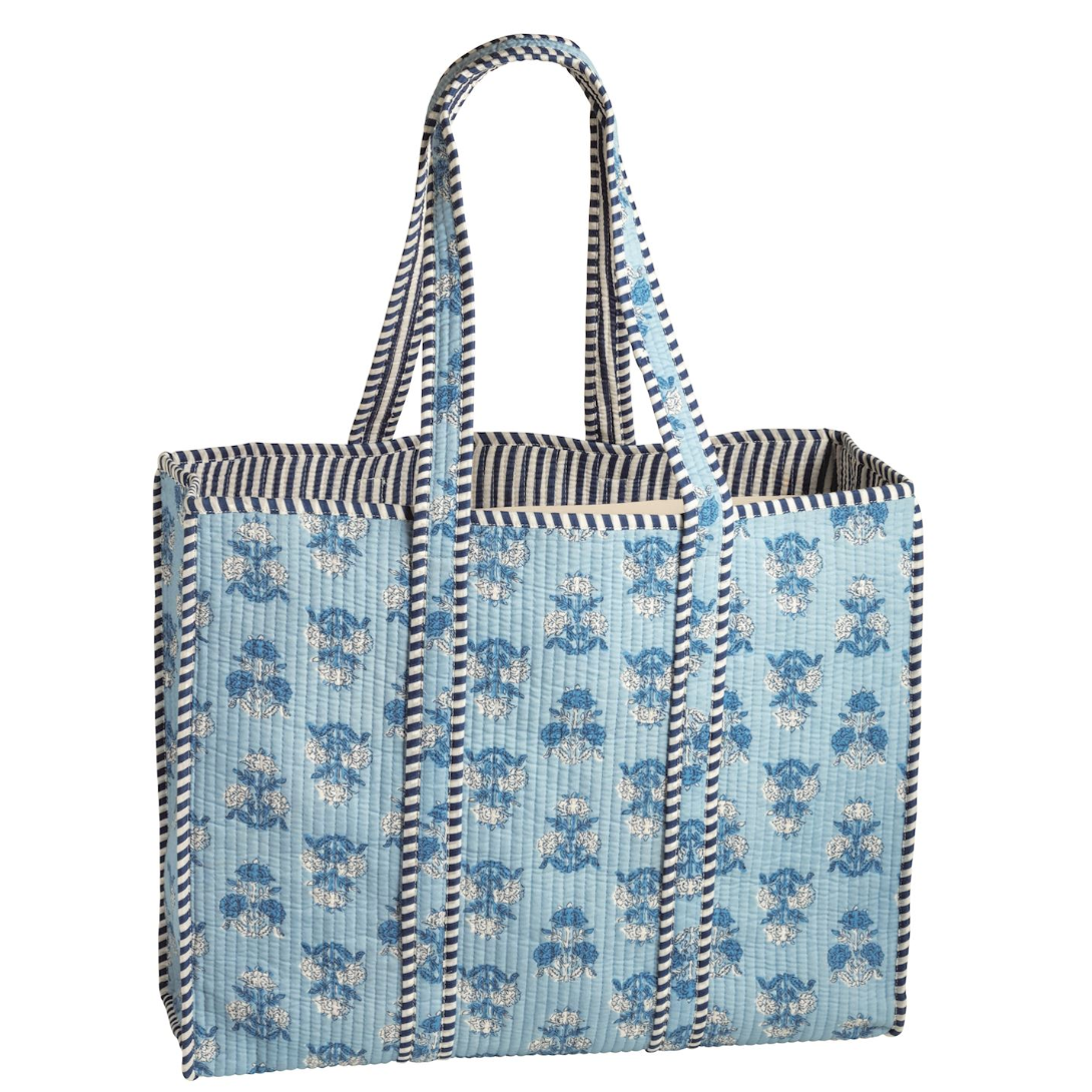 Cornflower Block Print Tote