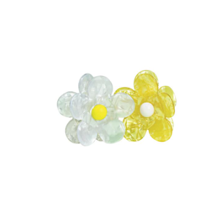 Yellow and White Claw Clip