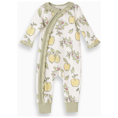 Apple Blossom Cotton Zippered Romper