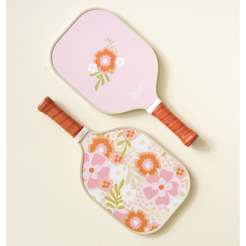Beyond Blooms Pink Orange Pickleball Paddle