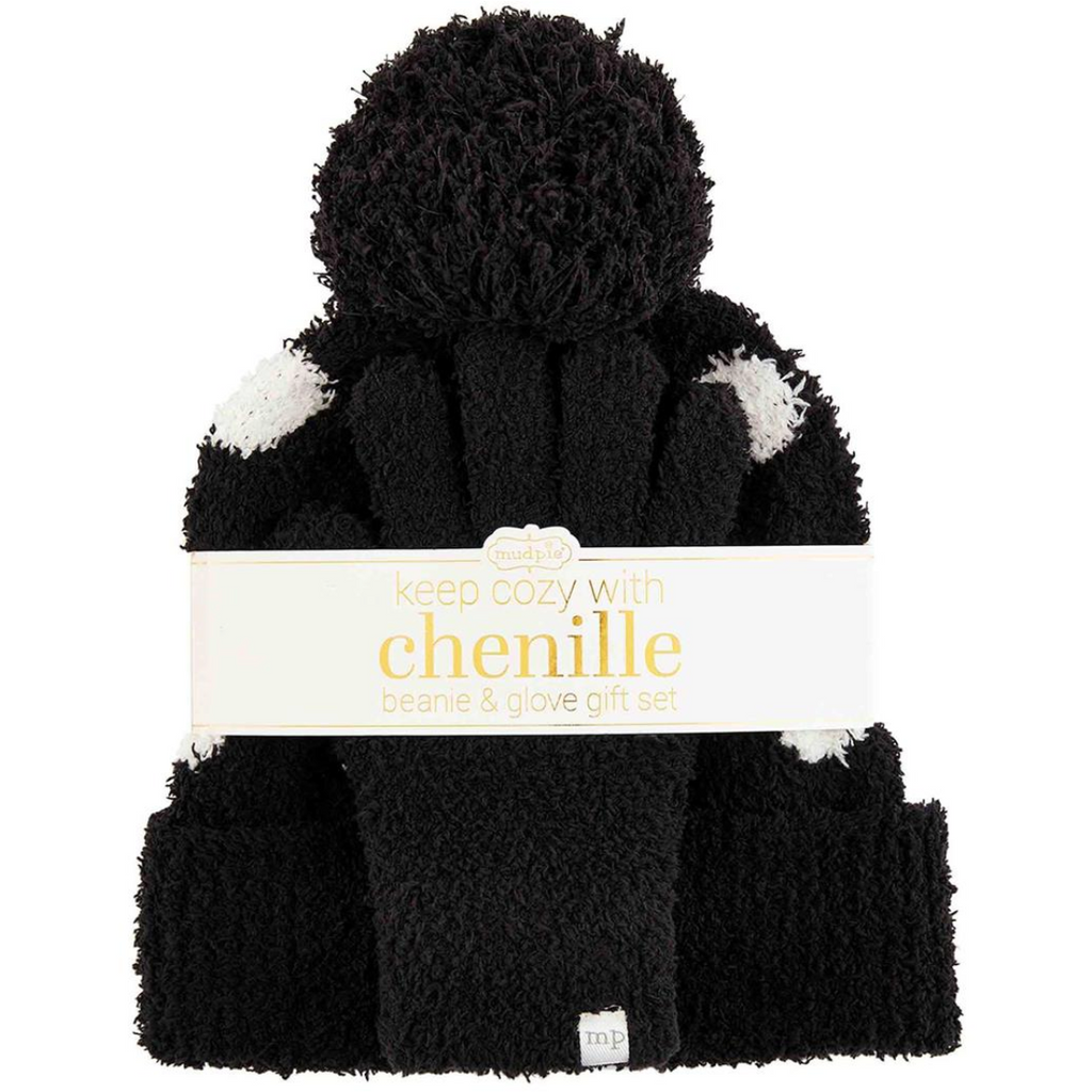 Black Beanie and Gloves Set