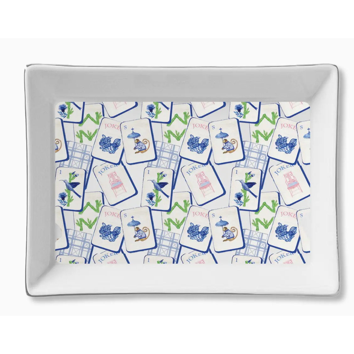 Blue Mahjong Ceramic Tray