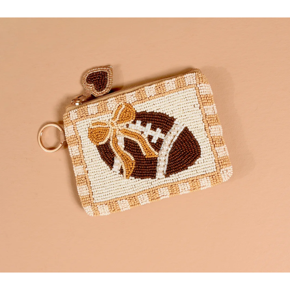 Fab Football Handcrafted Beaded Pouch