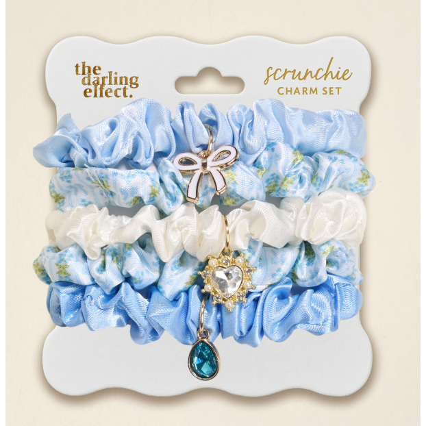 Fancy Blue Scrunchie Charm Set