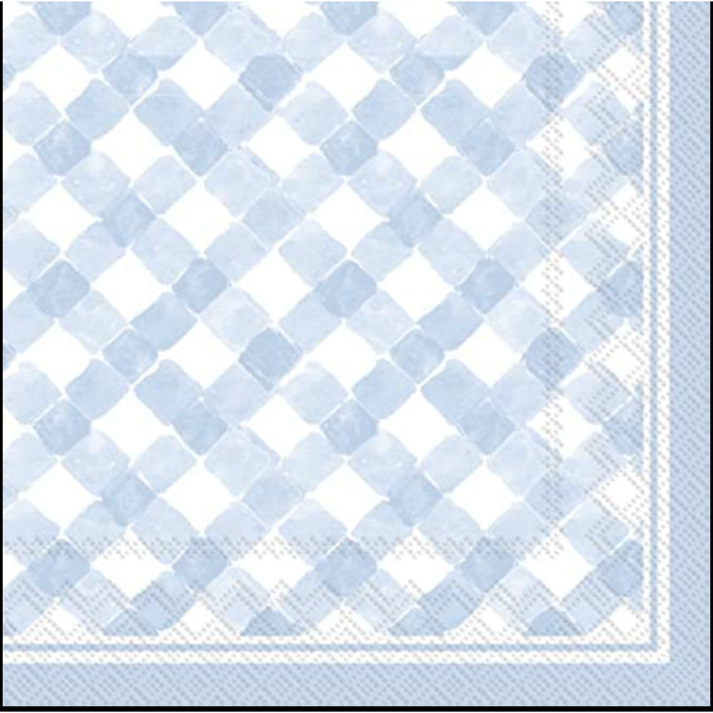 Blue Gingham Cocktail Napkin