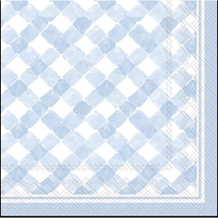 Blue Gingham Cocktail Napkin