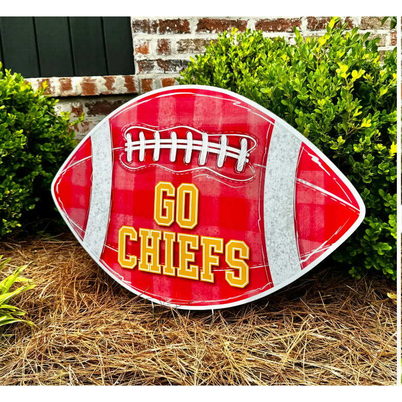 Go Chiefs Football Garden Stake