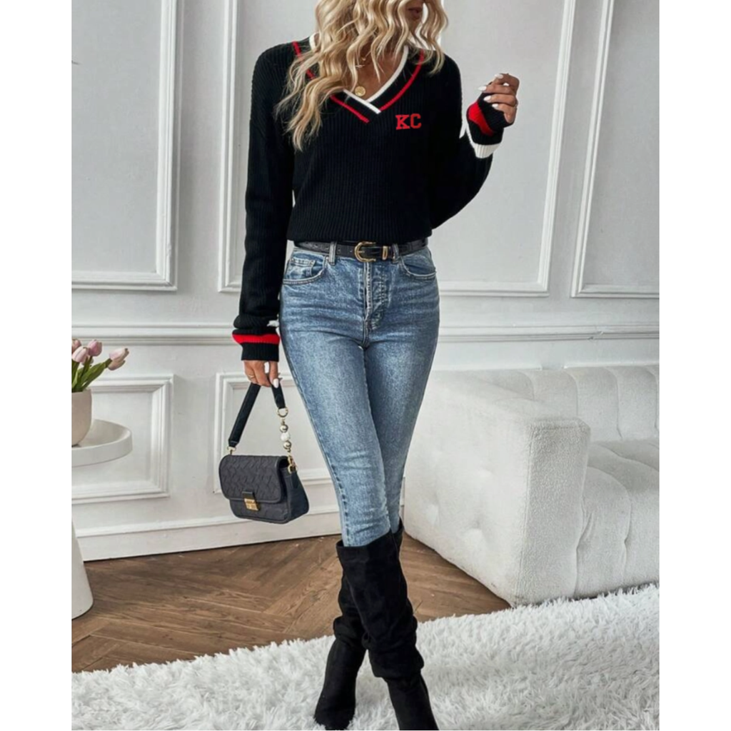 V neck sweater