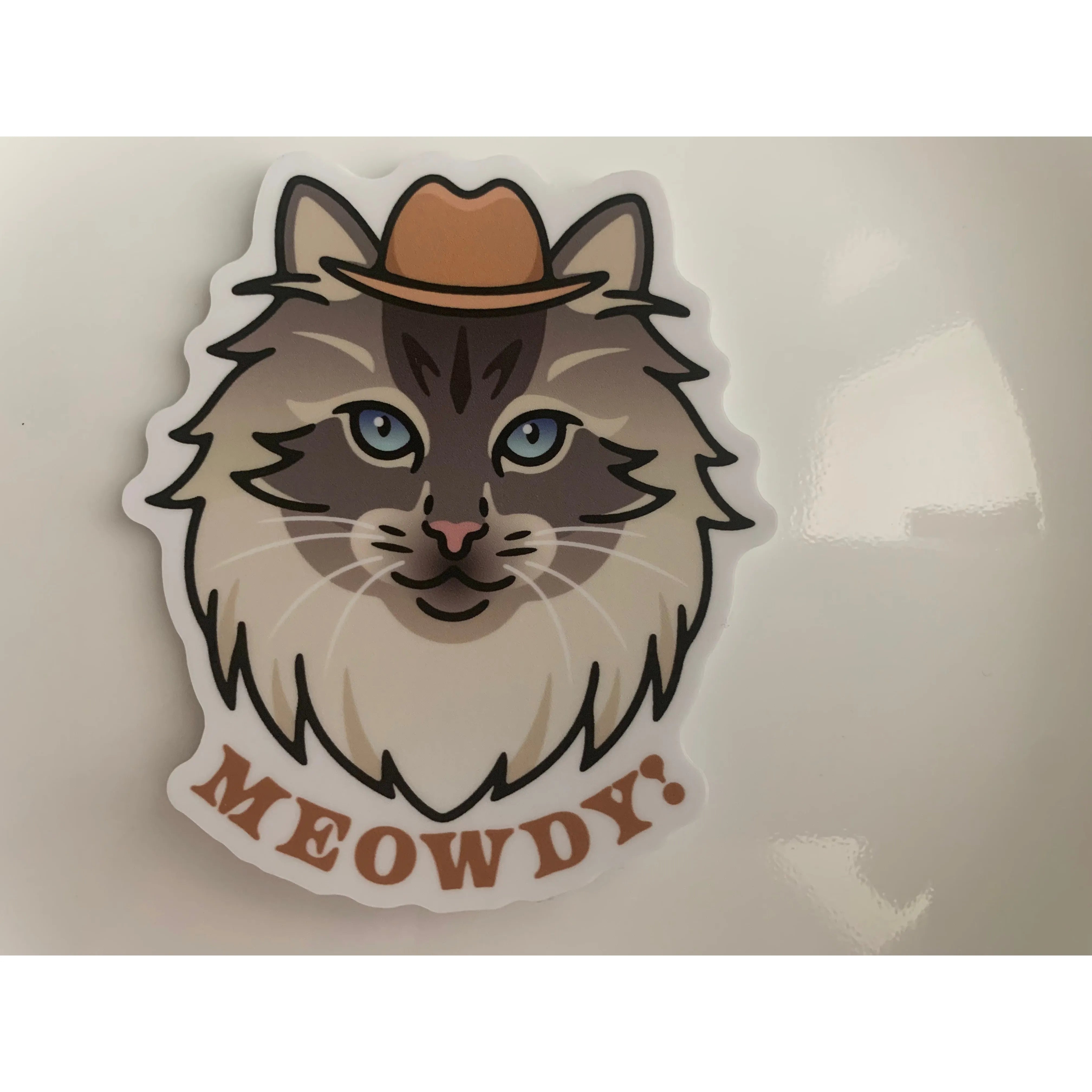 Meowdy Cat Face Sticker