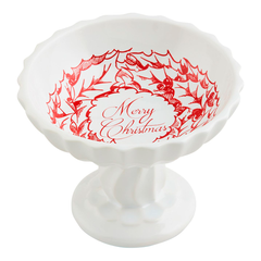 Merry Christmas Pedestal Candy Dish