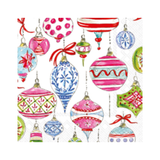 Merry Vintage Ornaments Cocktail Napkins