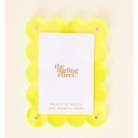 Neon Yellow Mini Acrylic Picture Frame Magnet