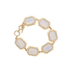 Jayne Gold Toggle Bracelet with Opal Encased Rectangles