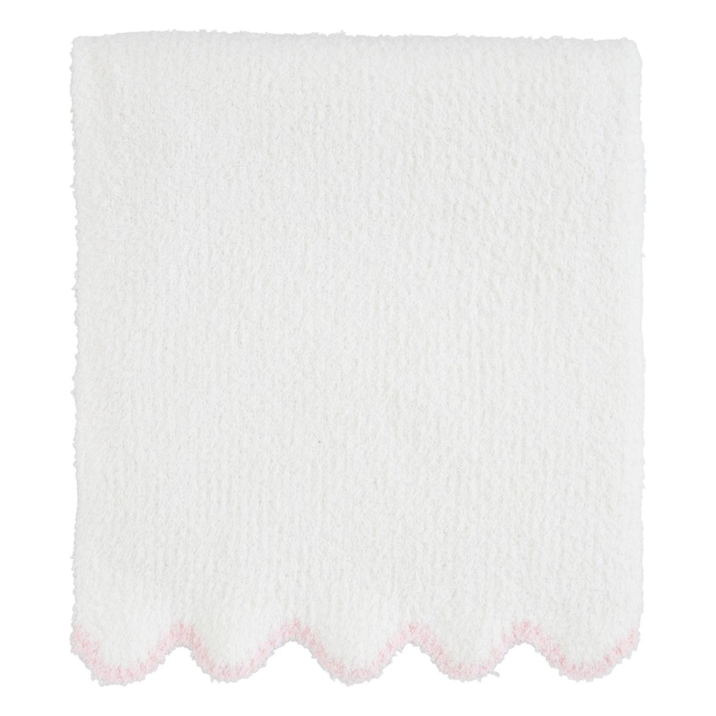 Pink Scallop Chenille Blanket