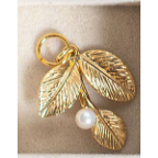 Pearl Leaf Scarf Charm