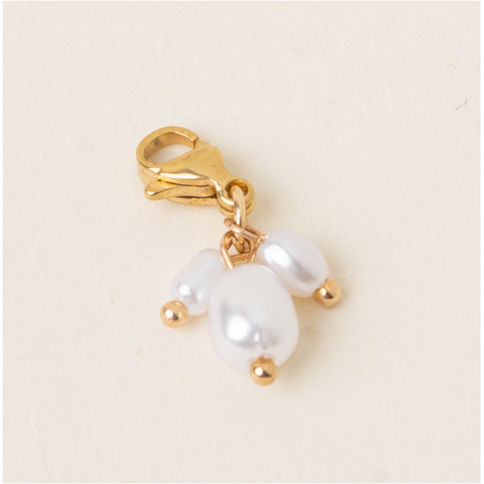 Pearl Trio Gold Charm