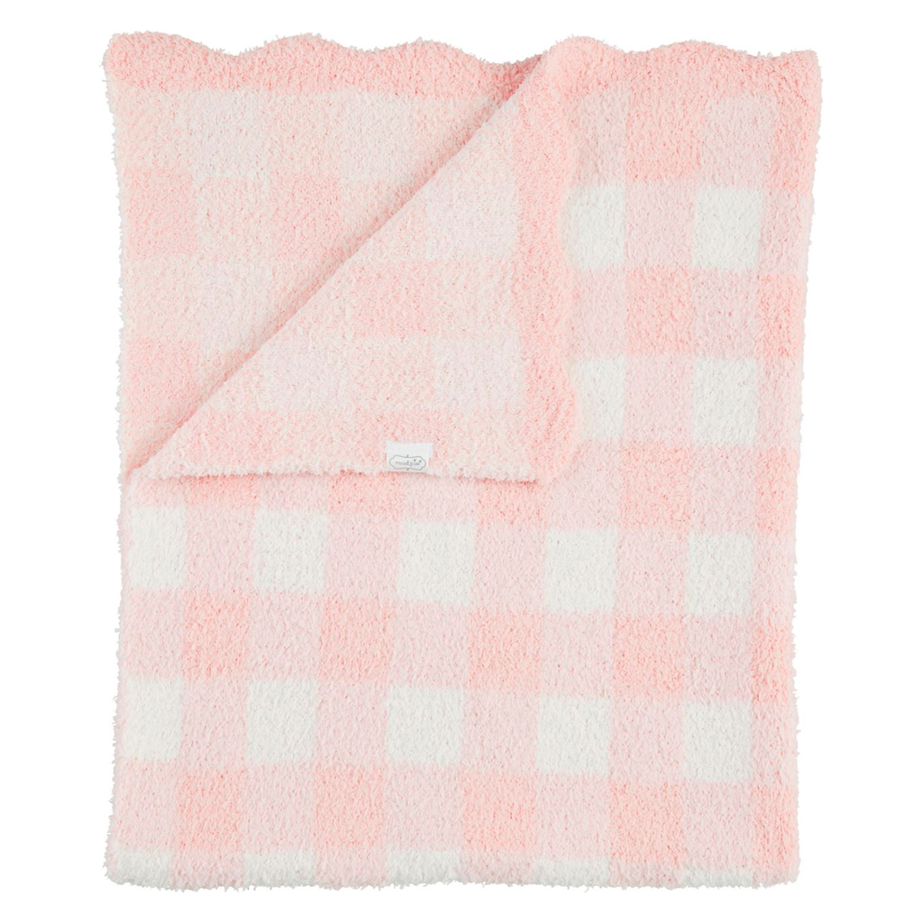 Pink Gingham Chenille Blanket