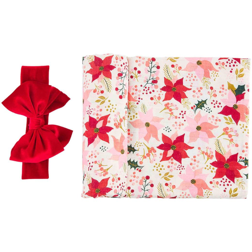 Poinsetta Swaddle Set