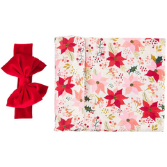 Poinsetta Swaddle Set