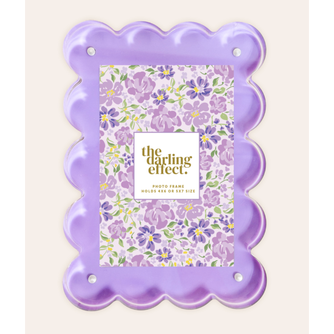 Purple Rectangle Scalloped Acrylic Frame