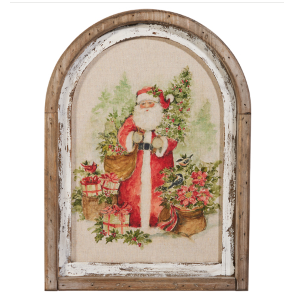 Watercolor Holiday Santa Framed Wall Art