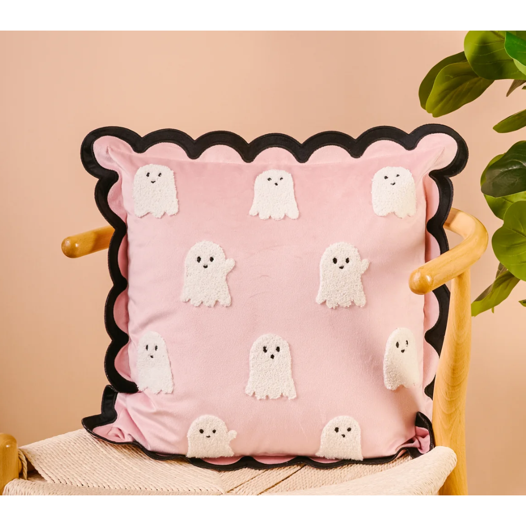 Scalloped Square Boo Pillow