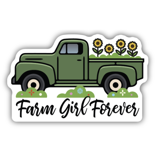 Farm Girl Forever Truck Sticker