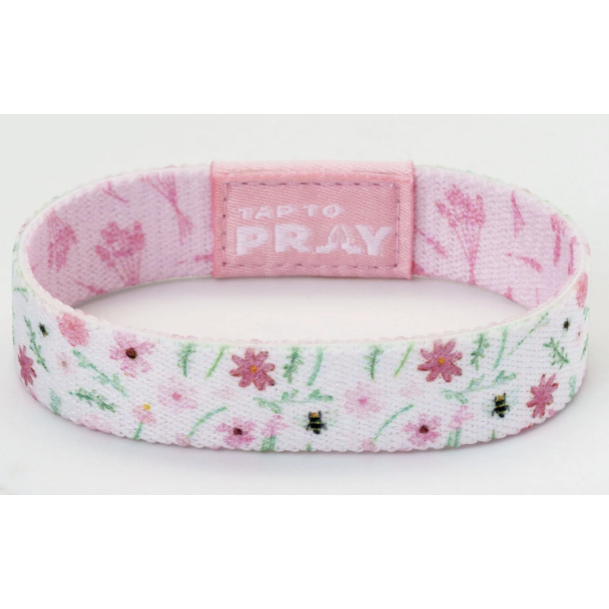 Tap to Pray Wristband-Meadows-White