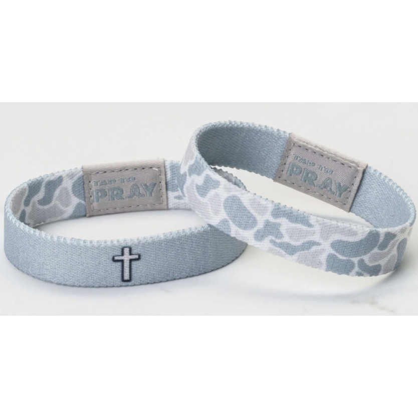 Tap to Pray Wristband-River Rock Camo-Aspen