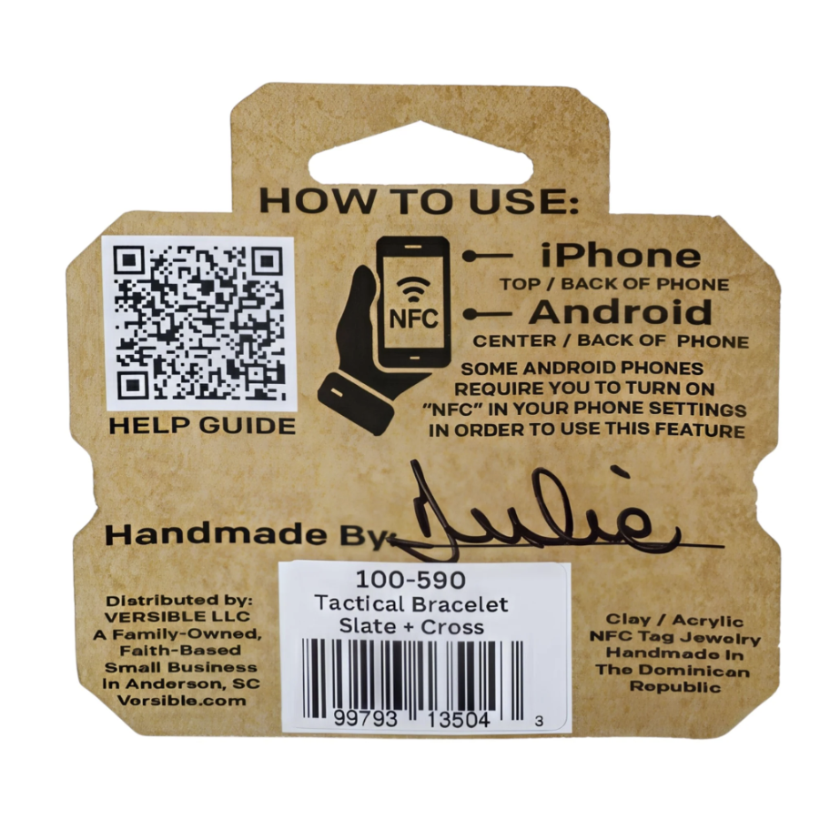 Tap To Pray Survivor Series Tactical Bracelet Onyx + Cross