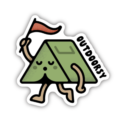 Outdoorsy Tent Sticker