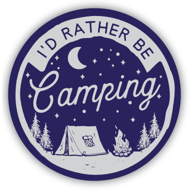 I'd Rather Be Camping Sticker