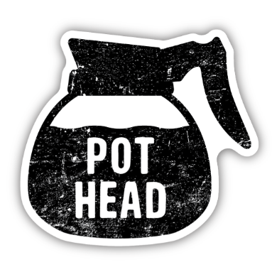Coffee Pot Head Sticker