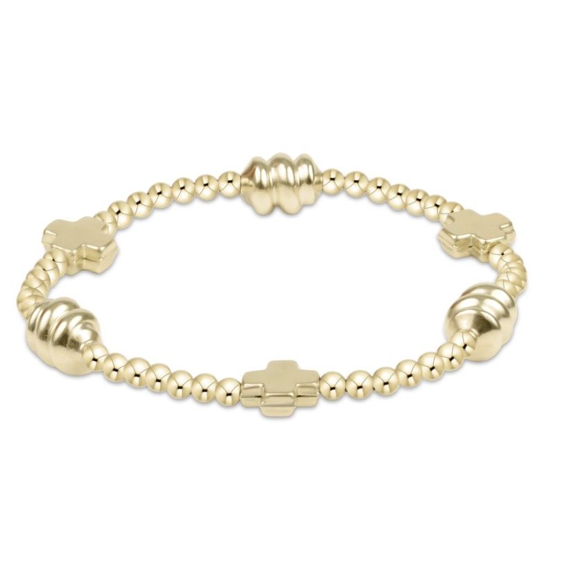 Signature Cross Gold & Admire Gold 3mm Gold Bracelet