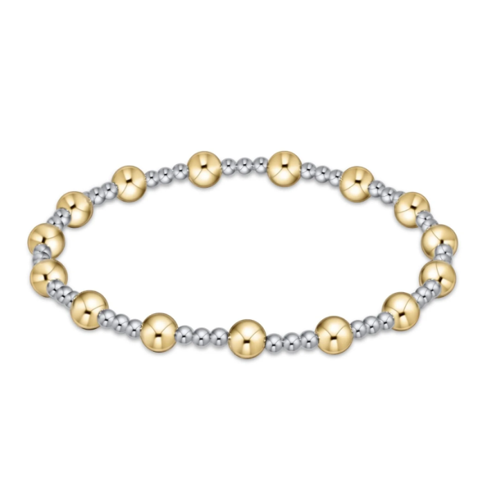 classic sincerity pattern 5mm bead bracelet - mixed metal