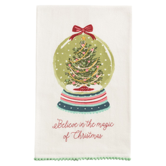 Snowglobe Believe in the Magic of Christmas Tea Towel