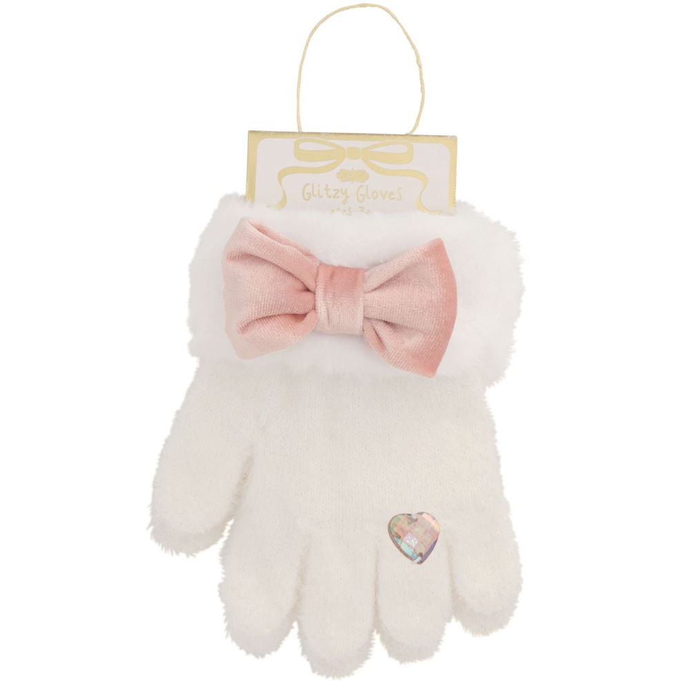 White Glitzy Gloves for Kids