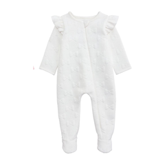 White Quilted Bow Sleeper