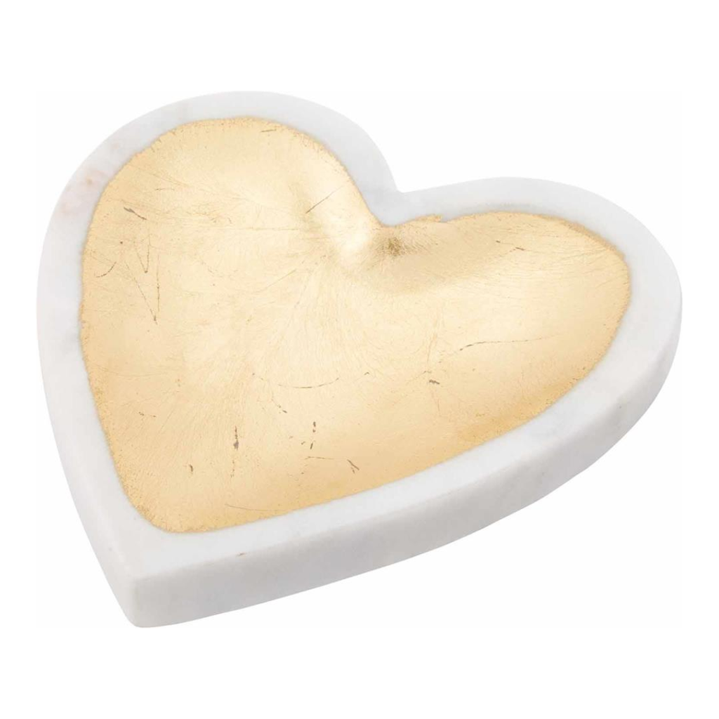 White Marble Foil Heart Tray